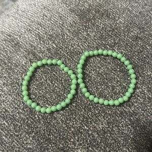 “Shining Emeralds” HANDMADE Beaded Bracelet (2 Pc)